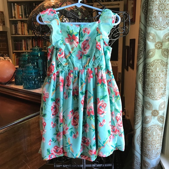 SOLD 🦄 {Beebay, 4} Dragonfly Floral  Dress - Picture 2 of 4